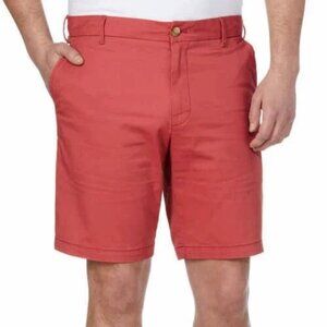 NWOT Izod Saltwater Men's Size 34 9.5" Chino Shorts Red Cotton Blend